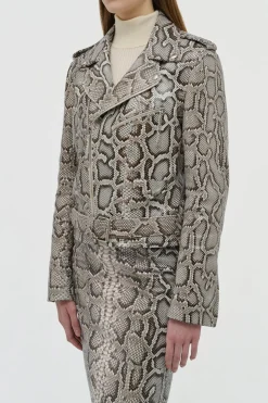 Anton Biker Jacket in Greyscale Inversa™ Snakeskin