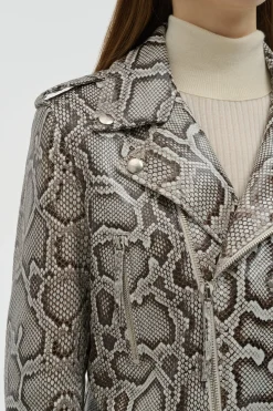 Anton Biker Jacket in Greyscale Inversa™ Snakeskin