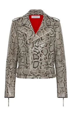 Anton Biker Jacket in Greyscale Inversa™ Snakeskin