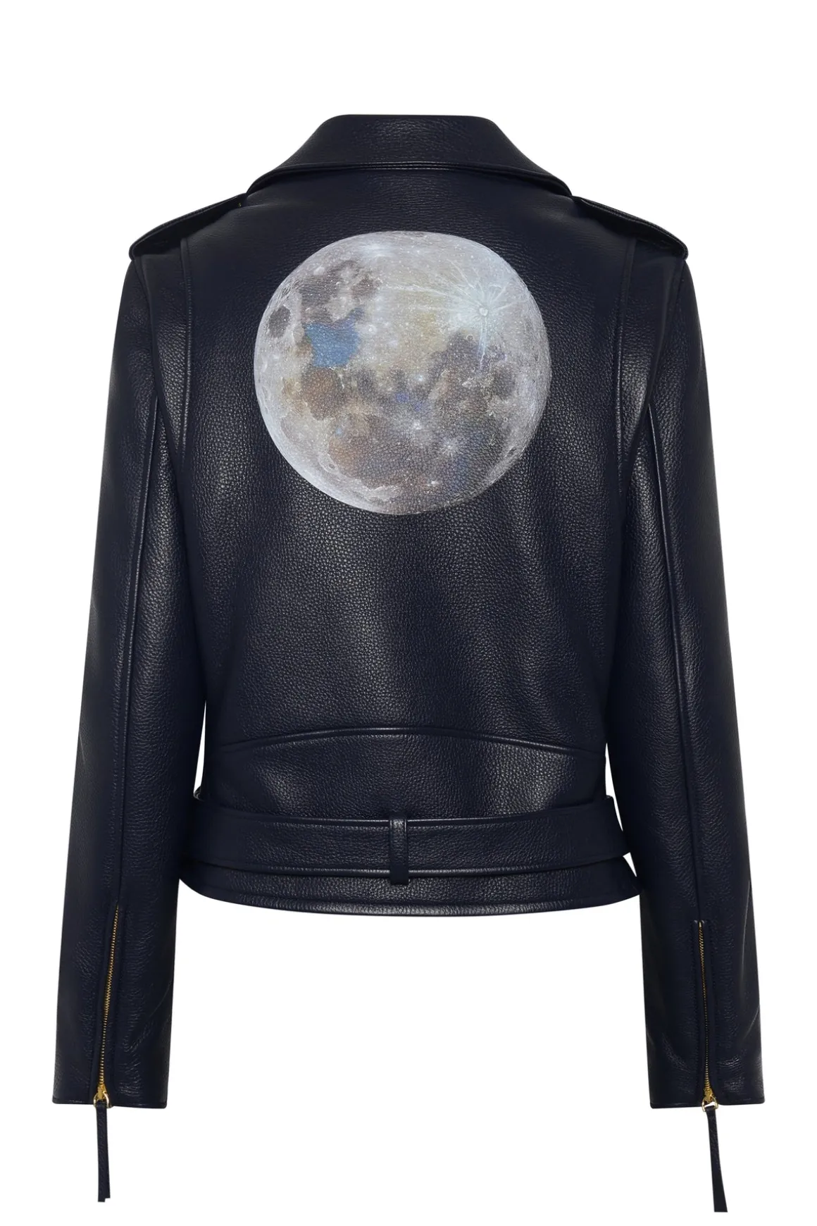 Anton Moon Biker Jacket in Dark Navy Textured Leather