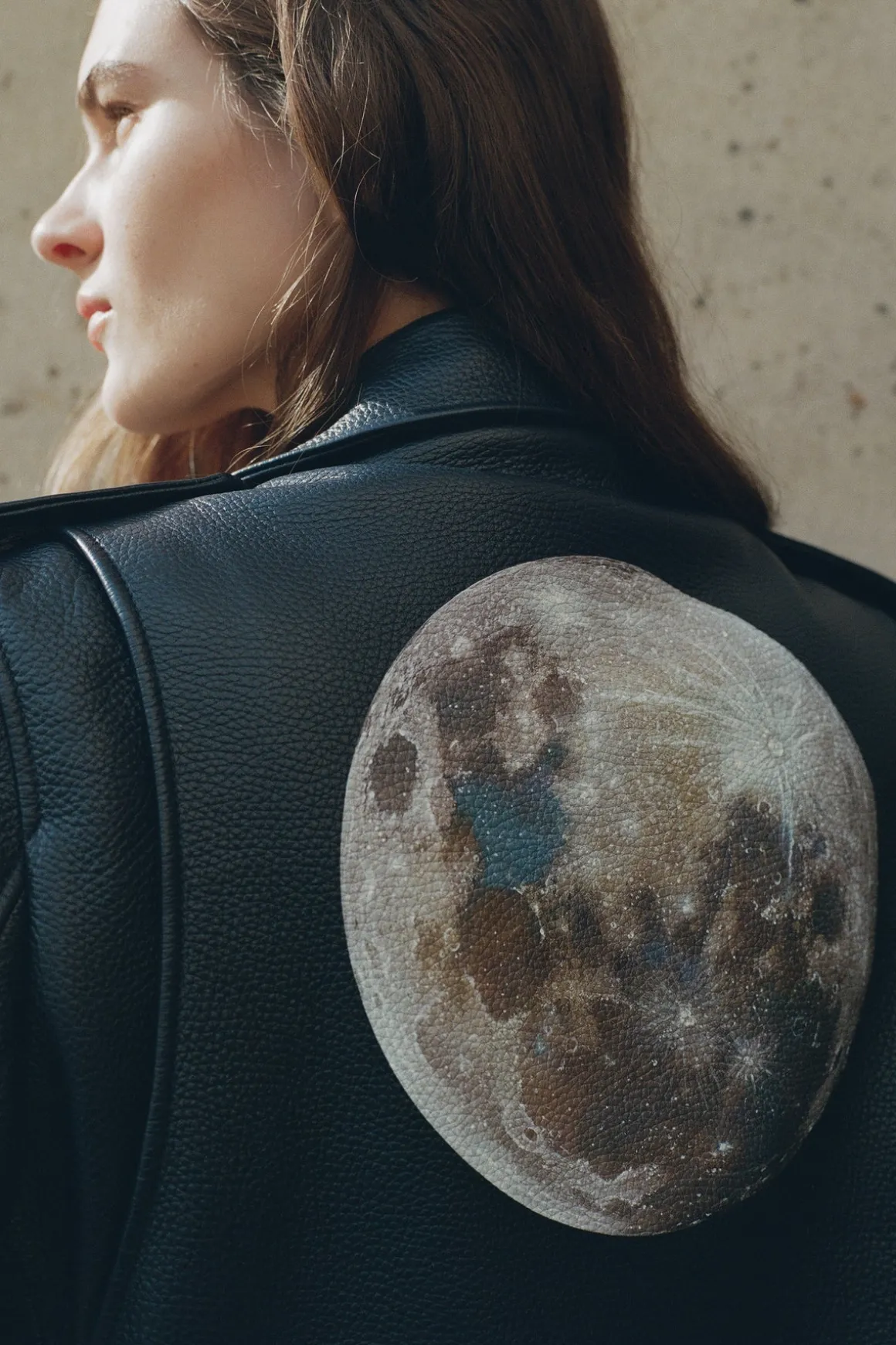 Anton Moon Biker Jacket in Dark Navy Textured Leather