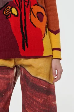 Arcana Knit Sweater in Fire Multi Cashmere