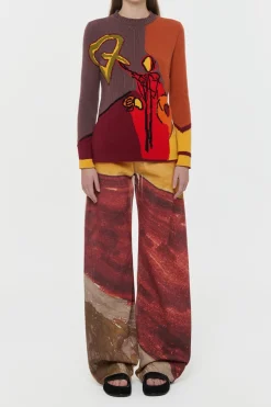 Arcana Knit Sweater in Fire Multi Cashmere