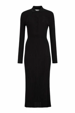 Ardor Knit Maxi Dress in Black Cashmere Silk