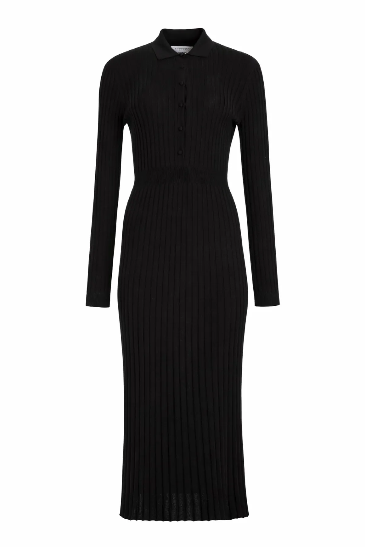 Ardor Knit Maxi Dress in Black Cashmere Silk