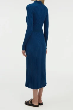 Ardor Knit Maxi Dress in Washed Denim Cashmere Silk