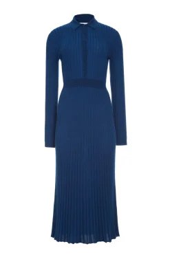 Ardor Knit Maxi Dress in Washed Denim Cashmere Silk