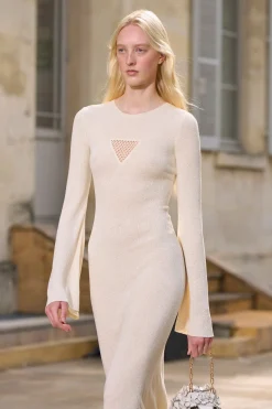 Arisen Knit Maxi Dress in Off White Mulberry Silk