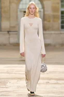 Arisen Knit Maxi Dress in Off White Mulberry Silk