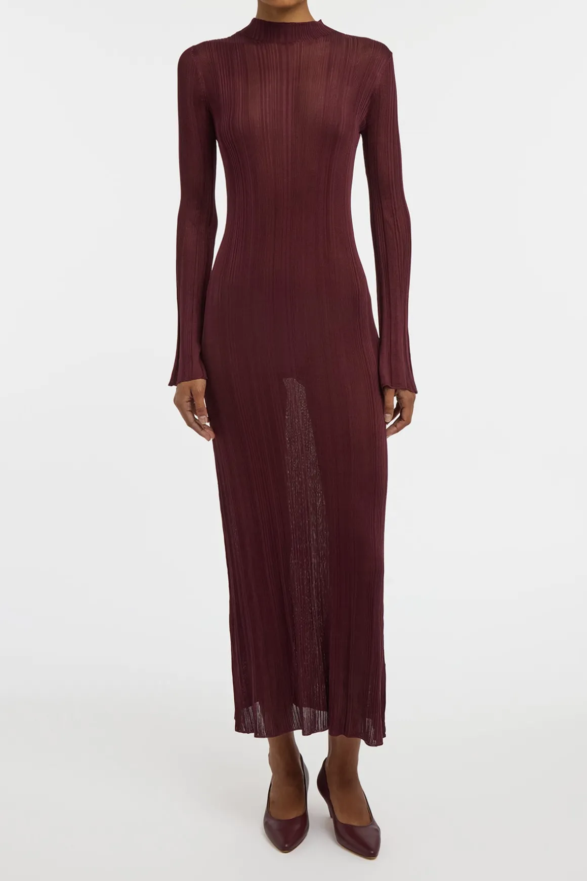 Atira Knit Maxi Dress in Bordeaux Silk