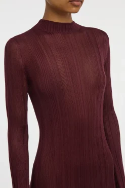 Atira Knit Maxi Dress in Bordeaux Silk