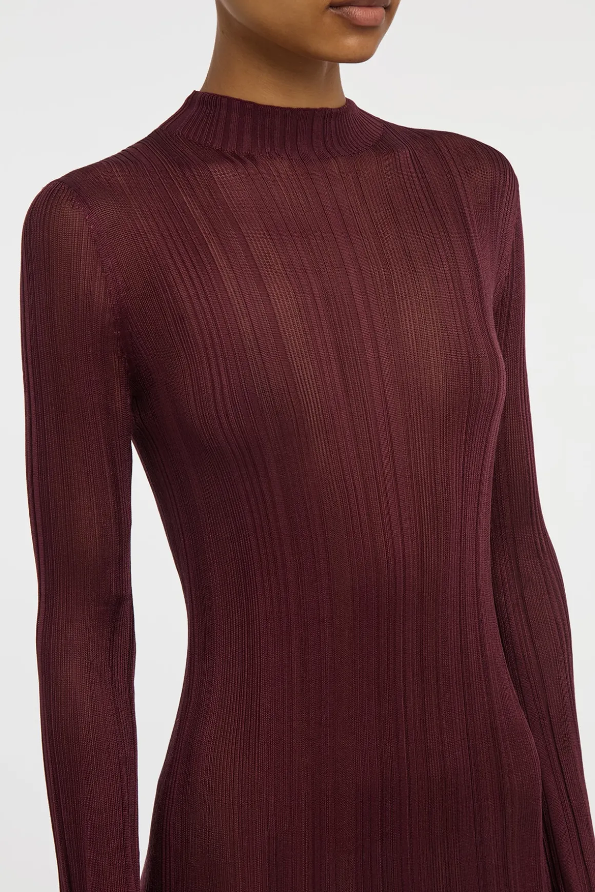 Atira Knit Maxi Dress in Bordeaux Silk