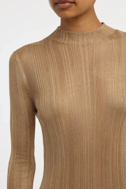 Atira Knit Maxi Dress in Camel Silk