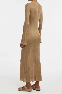 Atira Knit Maxi Dress in Camel Silk