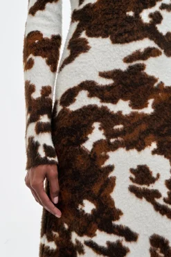 Atticus Knit Maxi Dress in Ivory Cognac Multi Cashmere