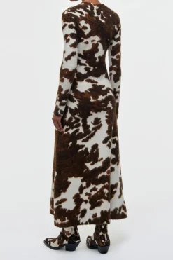 Atticus Knit Maxi Dress in Ivory Cognac Multi Cashmere