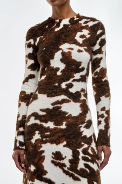 Atticus Knit Maxi Dress in Ivory Cognac Multi Cashmere