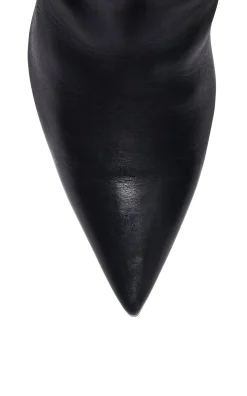 Aura High Heel Stiletto Tall Boot in Black Leather