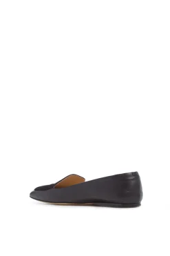 Aveda Flat Loafer in Black Leather & Suede