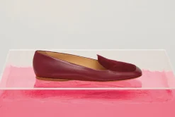 Aveda Flat Loafer in Bordeaux Leather & Suede
