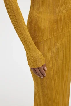 Aveda Knit Mockneck Sweater in Golden Birch Silk