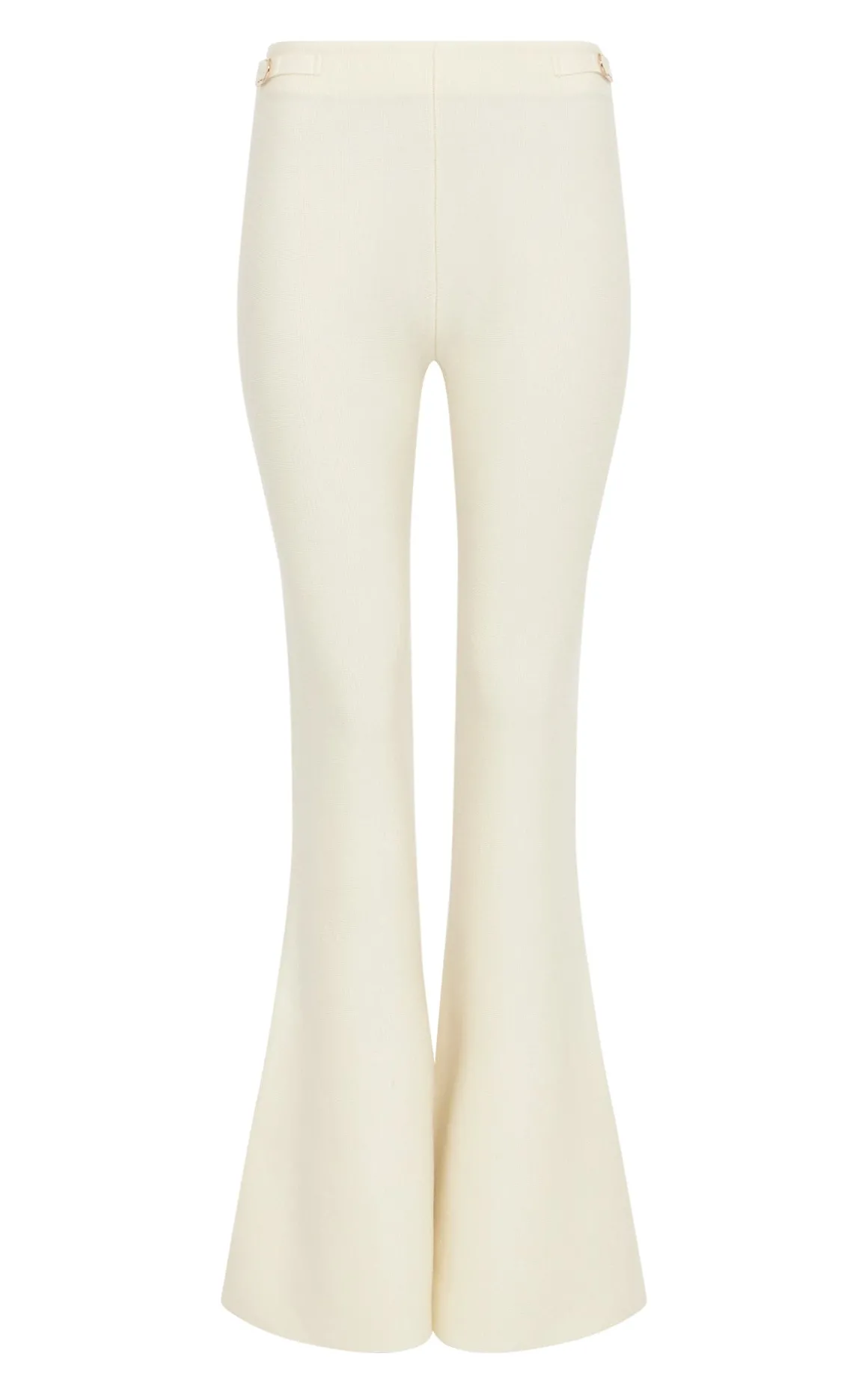 Ayala Flare Cropped Knit Pant in Off White Merino Wool Cashmere