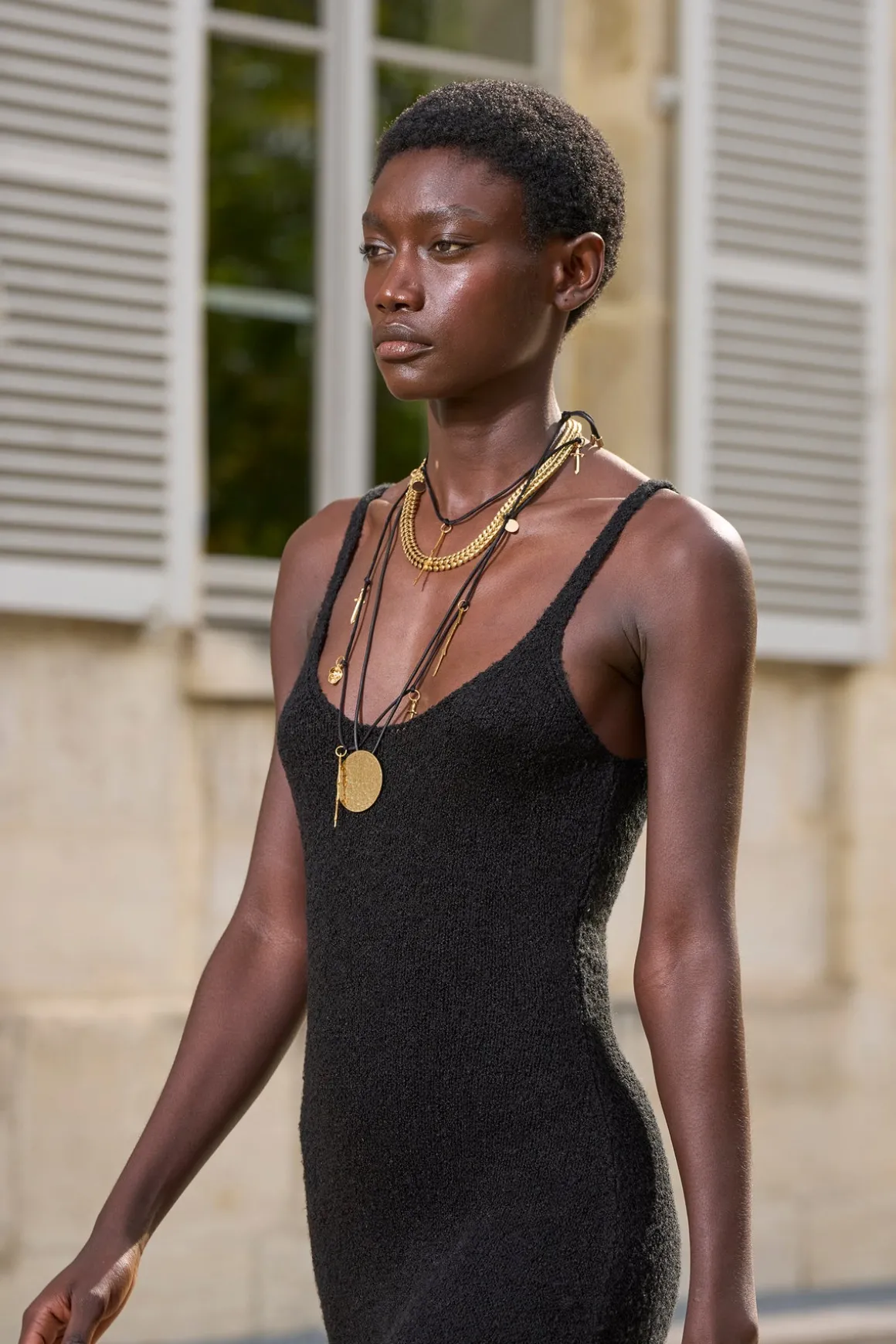 Ayla Knit Maxi Dress in Black Mulberry Silk