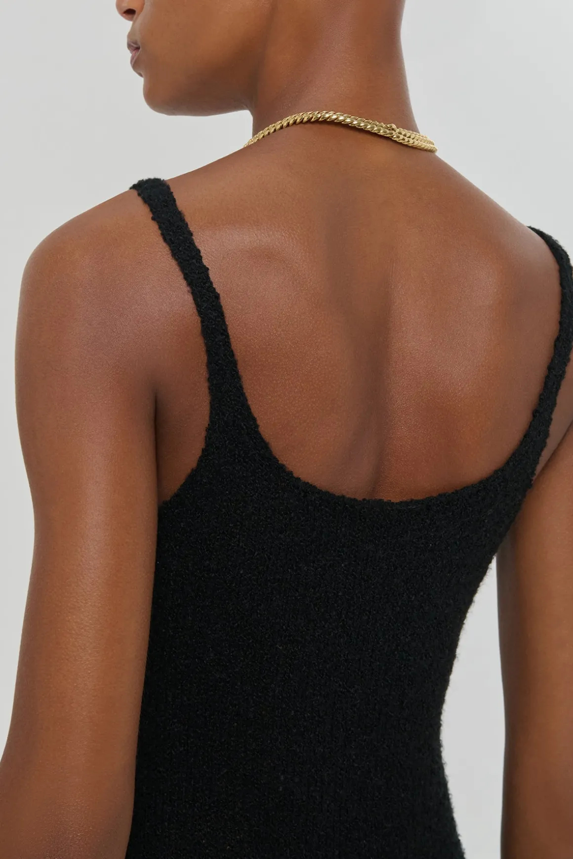 Ayla Knit Maxi Dress in Black Mulberry Silk