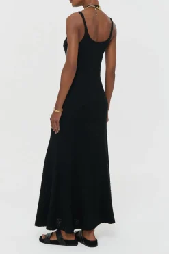 Ayla Knit Maxi Dress in Black Mulberry Silk