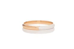 Bangle in 18K Rose Gold & Vitreous Ivory Enamel