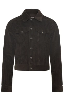 Barry Trucker Jacket in Chocolate Fine Cashmere Corduroy