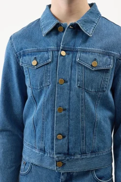 Barry Trucker Jacket in Uruguayan Blue Recycled Cotton Denim