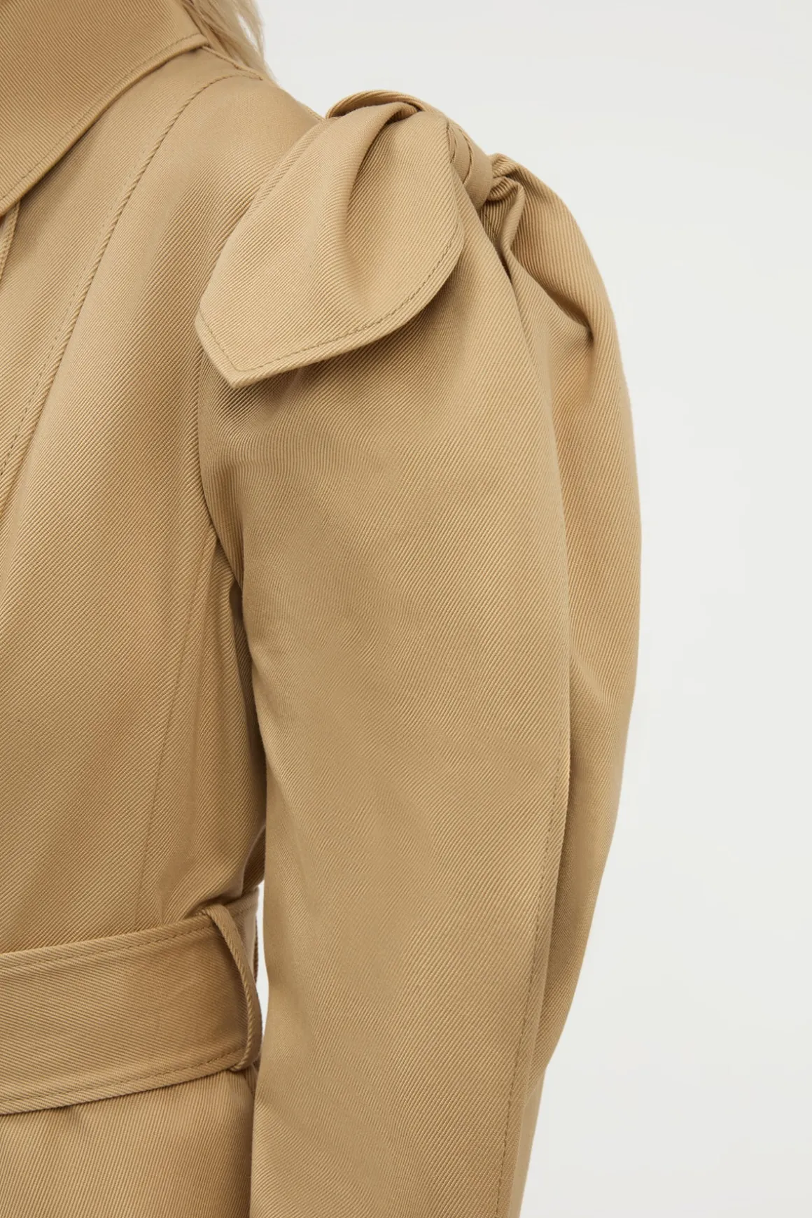 Benedict Trench Coat in Camel Sea Island Cotton Twill