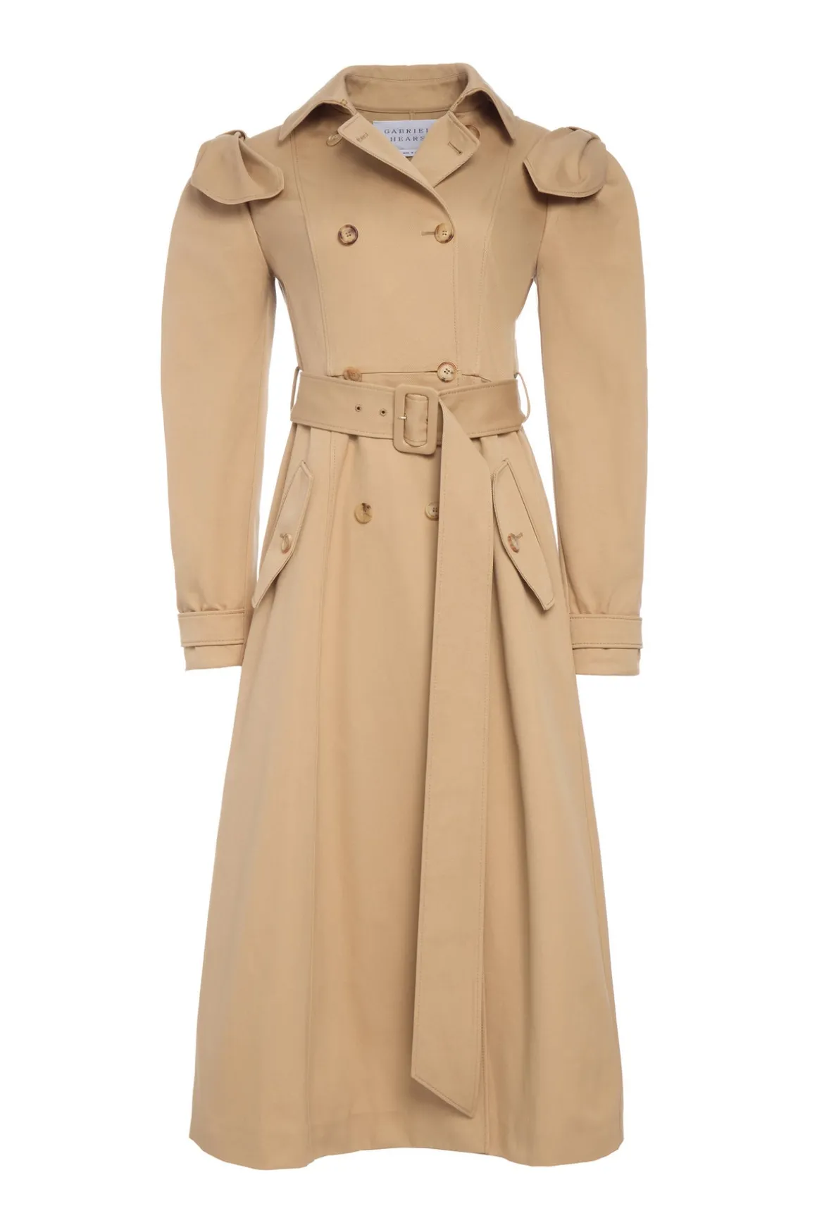 Benedict Trench Coat in Camel Sea Island Cotton Twill