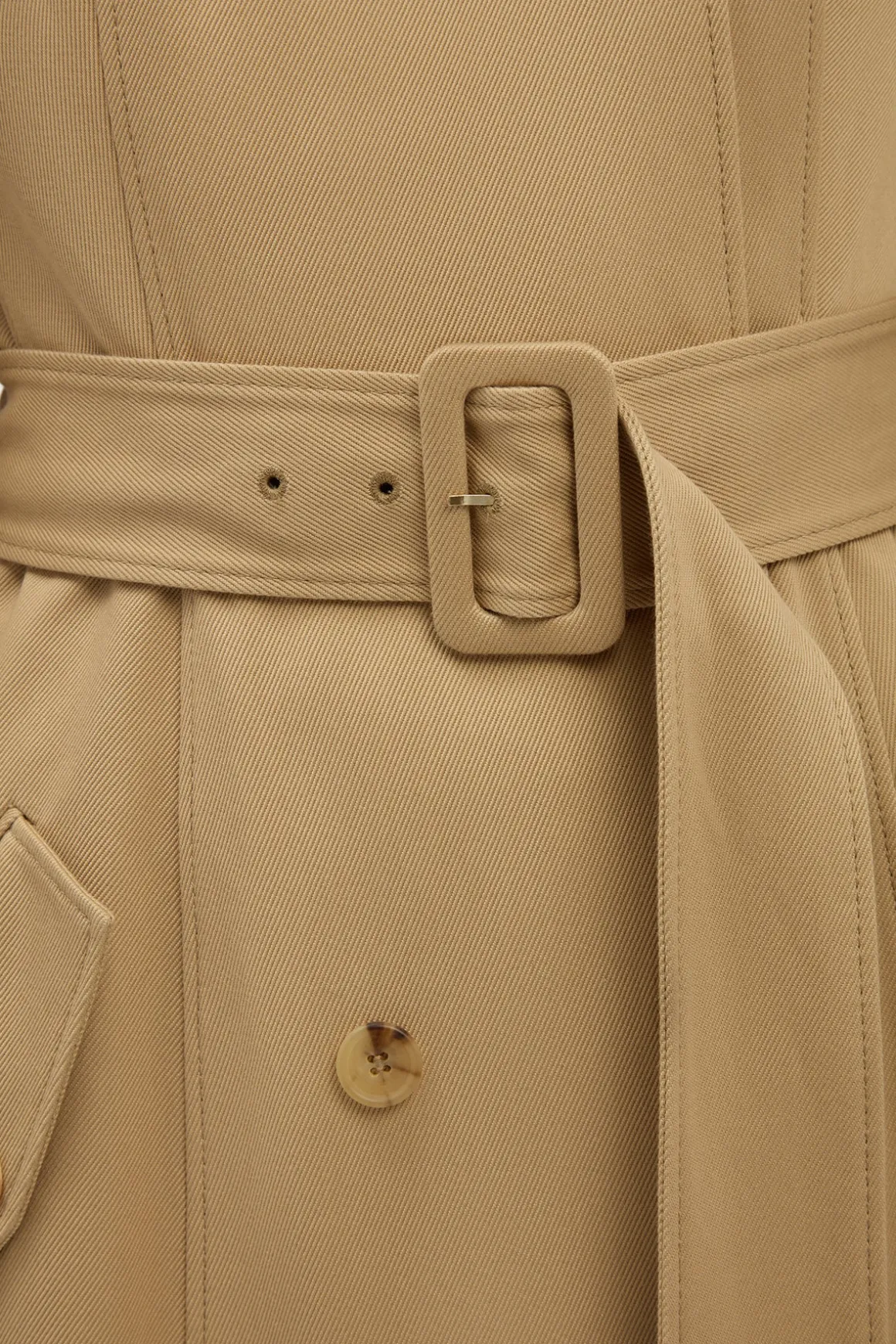 Benedict Trench Coat in Camel Sea Island Cotton Twill