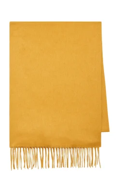Blaine Fringe Scarf in Golden Birch Brushed Silk Cashmere