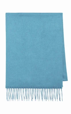 Blaine Fringe Scarf in Light Blue Brushed Silk Cashmere