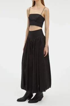 Blazie Top in Black Aloe Linen