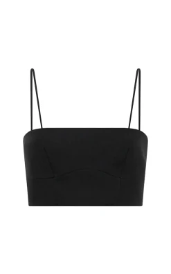 Blazie Top in Black Aloe Linen