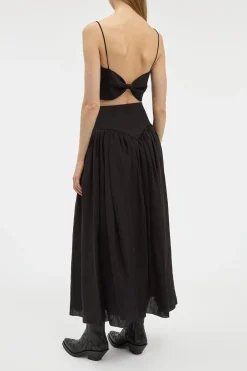 Blazie Top in Black Aloe Linen