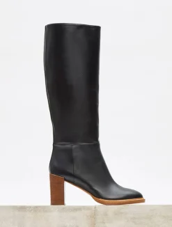 Bocca Knee-High Boot in Black Leather