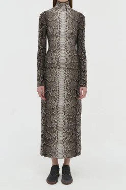 Bragi Knit Maxi Skirt in Greyscale Cashmere Silk