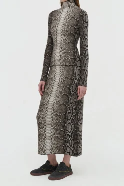 Bragi Knit Maxi Skirt in Greyscale Cashmere Silk