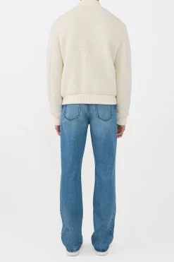 Brandon Bomber in Ivory Recycled Cashmere Boucle