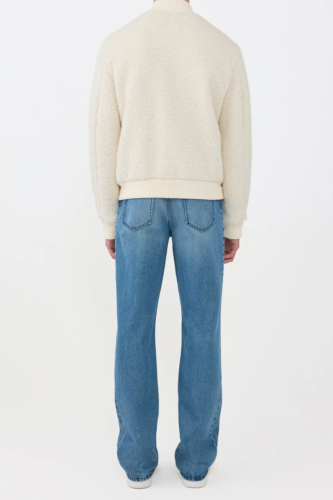 Brandon Bomber in Ivory Recycled Cashmere Boucle