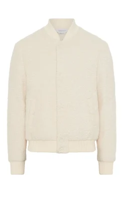 Brandon Bomber in Ivory Recycled Cashmere Boucle