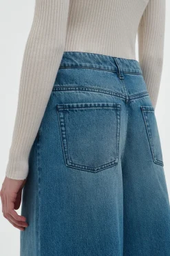 Brenn Wide-leg Jean in Uruguayan Blue Recycled Cotton Denim
