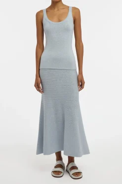 Brigid Knit Tank Top in Light Blue Cashmere