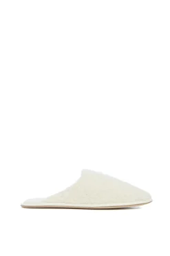 Bristol Slipper in Ivory Cashmere Boucle