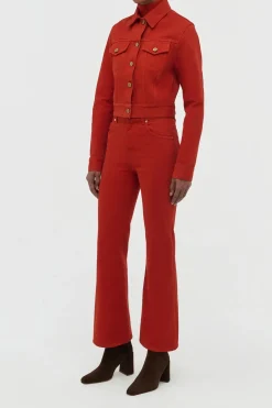 Bronte Jacket in Antelope Orange Recycled Cotton Denim